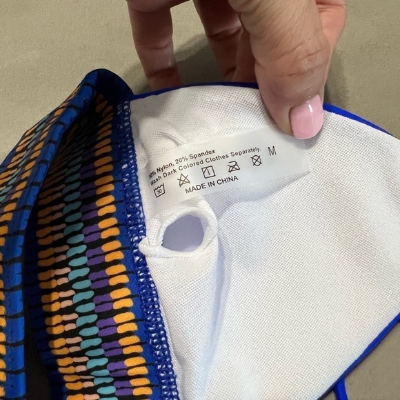 SHEIN NWT Boho Contrast Trim Triangle Bikini - Picture 7 of 7